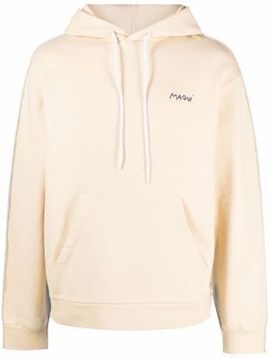Marni chest-logo two-tone hoodie - Neutrals