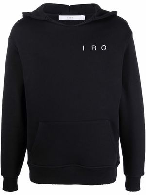 IRO logo-print cotton hoodie - Black