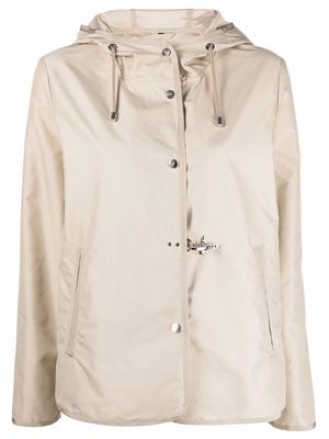 Fay hooded short parka jacket - Neutrals
