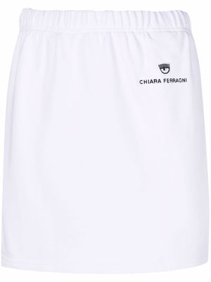 Chiara Ferragni logo-print track skirt - White