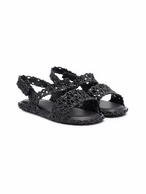 Mini Melissa open-toe touch-strap sandals - Black
