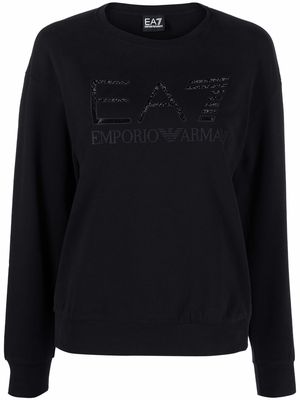 Ea7 Emporio Armani studded-logo longsleeved sweatshirt - Black