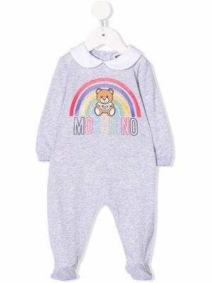 Moschino Kids Teddy Bear-print cotton pajamas - Grey
