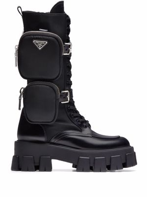 Prada Monolith pouch detail boots - Black
