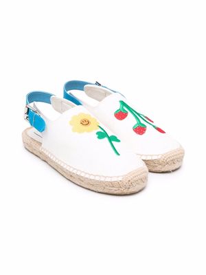 Stella McCartney Kids embroidered slingback sandals - White