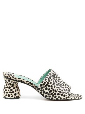 Blue Bird Shoes leopard print mule sandals - Black