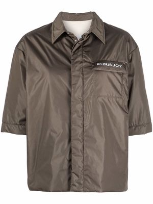 Khrisjoy logo-print short-sleeved shirt jacket - Green