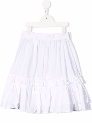 MM6 Maison Margiela Kids ruffled colour-block skirt - White