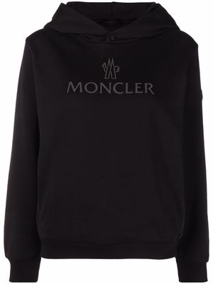 Moncler logo-print panelled hoodie - Black