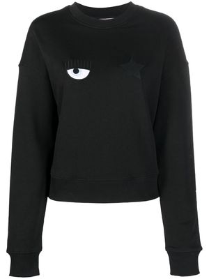 Chiara Ferragni embroidered-logo sweatshirt - Black
