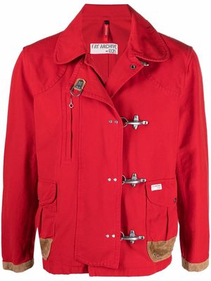 Fay lightweight suede-detail jacket - Red