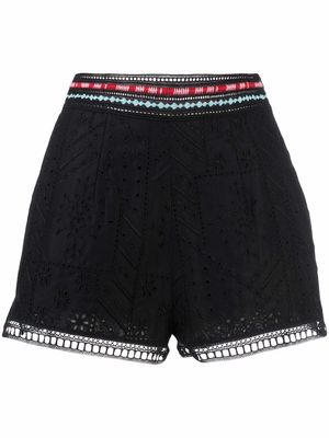 Ermanno Scervino embroidered fitted shorts - Black
