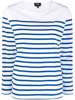 A.P.C. striped long-sleeve T-shirt - White