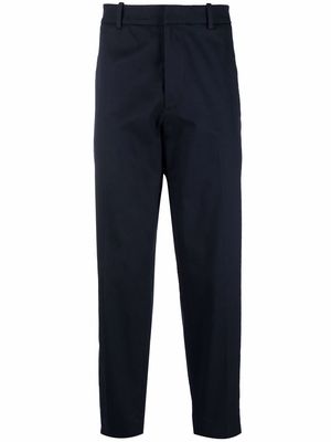 Moncler logo-patch straight-leg trousers - Blue