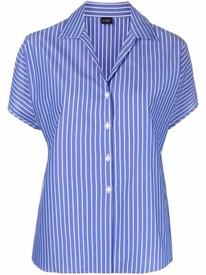 Fay short-sleeve pinstripe-pattern shirt - Blue