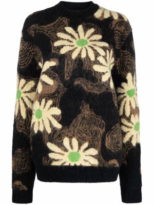 Nanushka floral-print knit jumper - Black