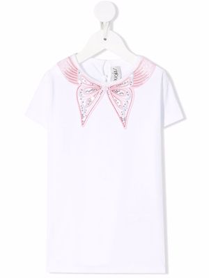 Simonetta sequin-embellished butterfly T-shirt - White