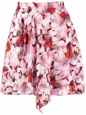 IRO ruffle-trim high-waisted skirt - Pink