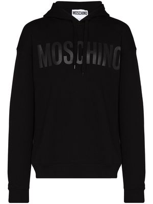 Moschino tonal-logo cotton hoodie - Black
