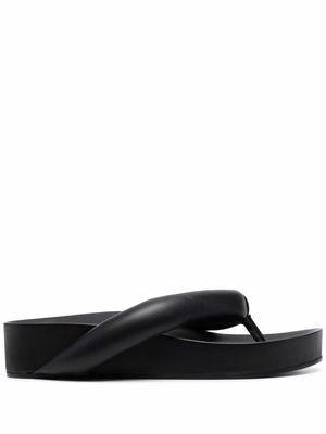 Jil Sander padded leather flip-flops - Black