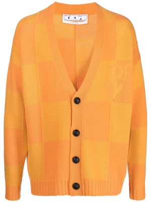 Off-White intarsia-pattern cardigan - Orange