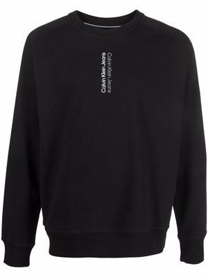 Calvin Klein Jeans logo-print cotton sweatshirt - Black