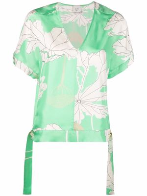 Alysi floral-print silk blouse - Green