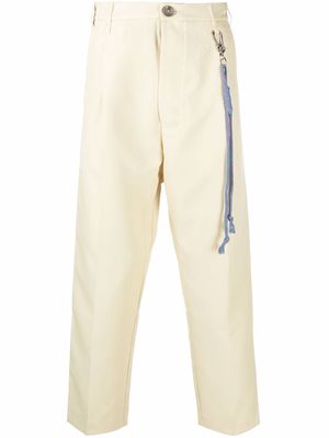 Song For The Mute cropped tapered-leg trousers - Yellow