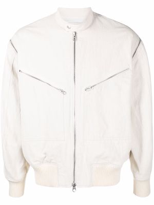Jil Sander detachable-sleeves zipped bomber jacket - White