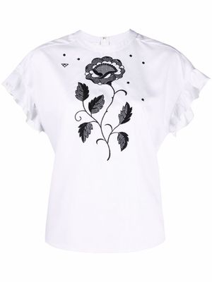 Giambattista Valli floral-embroidered top - White