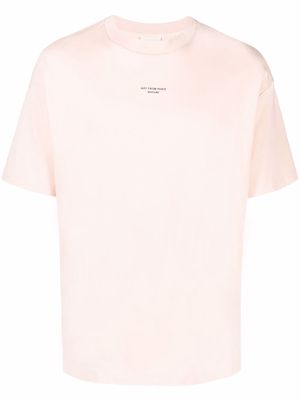 Drôle De Monsieur slogan-print crew-neck T-shirt - Pink