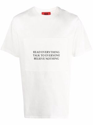 424 Believe-print short-sleeve T-shirt - Neutrals