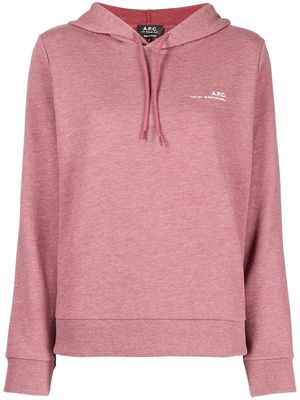 A.P.C. logo-print hoodie - Pink