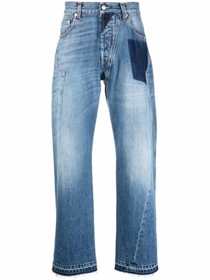 Alexander McQueen patchwork loose-fit jeans - Blue