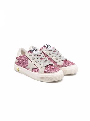 Golden Goose Kids star-patch lace-up sneakers - Pink