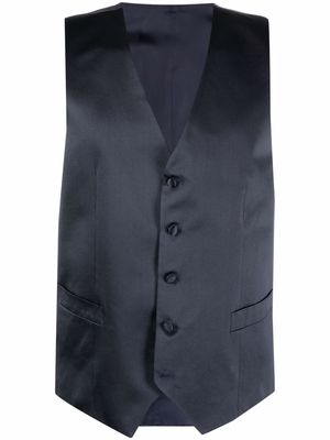 Canali tailored button-up waistcoat - Blue