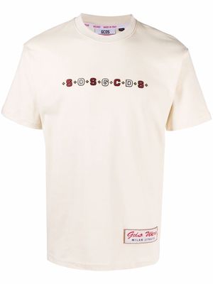 Gcds SOS embroidered logo T-shirt - White