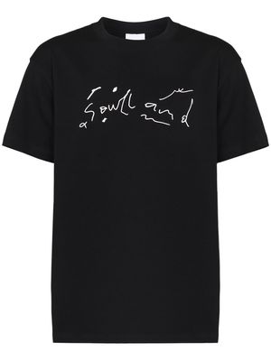 Soulland Scribble logo cotton T-shirt - Black