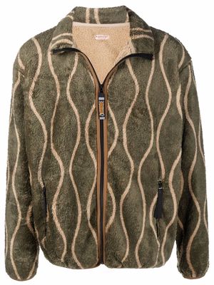 Kapital geometric-pattern fleece jacket - Green