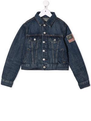 Ralph Lauren Kids patch-detail cotton denim jacket - Blue