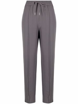 Closed elasticated-waist tapered trousers - Grey
