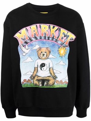 MARKET graphic-print cotton sweatshirt - Black