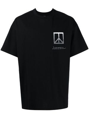 FIVE CM slogan-print cotton T-shirt - Black
