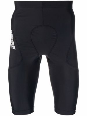 Marine Serre Crescent Moon logo-trim compression shorts - Black