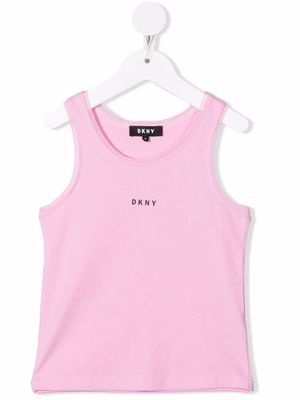 Dkny Kids logo-print tank top - Pink