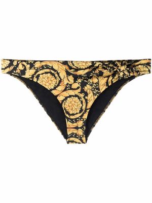Versace logo embroidered bikini bottoms - Yellow