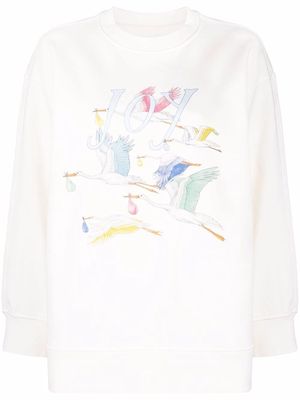Casablanca organic cotton printed boyfriend sweatshirt - Neutrals