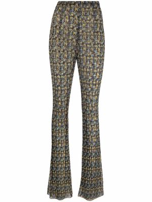 Philosophy Di Lorenzo Serafini high-waisted floral pattern trousers - Brown