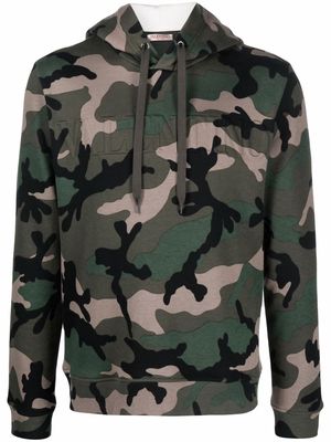 Valentino camouflage-print logo hoodie - Green