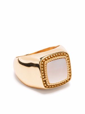 Emanuele Bicocchi mother-of-pearl chevalier ring - Gold